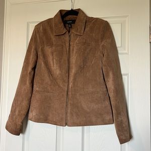 Alfani Leather Jacket with Shoulder Pads Medium
